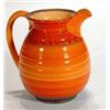 Image 1 : Orange and brown banded Shelley jug, marks to base, 18cm high