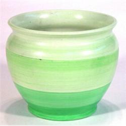 Shelley green banded jardiniere, marks to base, 18cm high