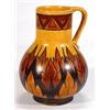 Image 1 : George Clews Chameleonware jug hand painted with brown flame pattern, marks to base, 21cm high