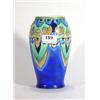 Image 1 : Crown Devon blue, green and yellow tube lined Grecian pottery vase, 19cm high