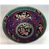 Image 1 : Leighton pottery bowl hand coloured and transfer printed with panels of roses onto a floral ground, 