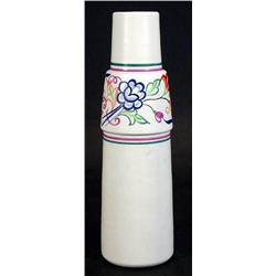 Poole pottery traditional slender vase hand painted with a band of flowers, marks to base, 32cm high