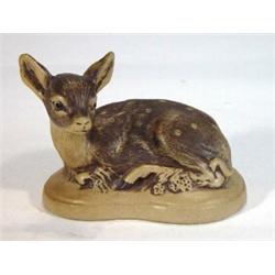 Poole pottery Barbara Lynley Adams seated doe, impressed marks to base, 13cm in length