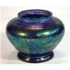 Image 1 : Blue iridescent glass vase, 11cm high