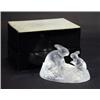 Image 1 : Boxed Sevres frosted glass rabbit group, marks to base, 10cm in length