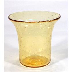 Whitefriars amber bubble glass vase, 17cm high