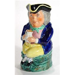 Hand painted Victorian Staffordshire character jug, 25cm high