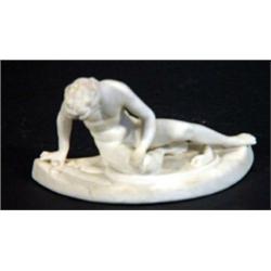 Parian figure of an injured gladiator, 12cm in length