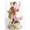 Image 1 : Continental porcelain figure group, two hand painted dancing children on circular base, blue undergl