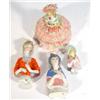 Image 1 : Four hand painted porcelain pinladies, largest 7cm high