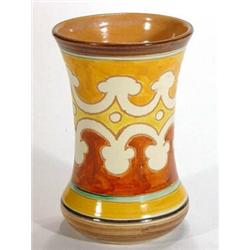 Hand painted Honiton Collard design vase, decorated in oranges, reds and browns, impressed marks to 