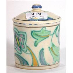 Hand painted Collard Honiton jam pot and cover