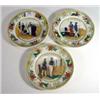 Image 1 : Three French Victorian pottery plates hand coloured and transfer printed with scenes of military cos