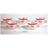 Image 1 : Five miniature Spode cups and saucers printed with fleur-de-lys and floral pattern, marks to base