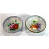 Image 1 : Two Noritake porcelain bowls, hand painted with sprigs of flowers and fruits onto iridescent glazed 