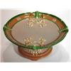 Image 1 : Eichwald Art Nouveau pottery tazza decorated with swags of flowers onto a green and brown ground, im