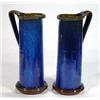 Image 1 : Pair of Bourne Denby Dansbyware electric blue glazed ewers, marks to base, 25cm high