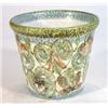 Image 1 : Denby stoneware plant pot hand painted with stylised leaves, marks to base, 16cm high