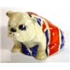 Image 1 : Hand painted Royal Doulton seated British bulldog wearing a  union jack flag, marks to base, 10cm lo