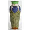 Image 1 : Doulton Lambeth stoneware vase decorated with pink, purple and green glazed panels, impressed marks 