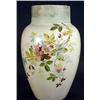 Image 1 : Large Victorian pottery vase hand painted and gilded with sprigs of flowers, 46cm high