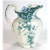 Image 1 : Victorian Grimwades pottery jug, transfer printed with blue and white flowers, marks to base, 28cm h