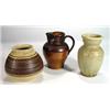 Image 1 : Salt glazed stoneware jug, a Bullers studio pottery vase with a band of incised decoration and a stu