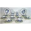 Image 1 : Selection of Dresden teaware, printed with blue and white sprigs of flowers comprising two sandwich 