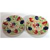Image 1 : Six Victorian Norman Frank pottery plates, hand painted with sprigs of flowers, marks to back
