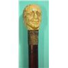 Image 1 : Victorian mahogany walking stick with carved bone double headed handle