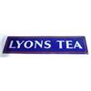 Image 1 : Blue and orange enamel rectangular Lyons Tea sign, 62cm in length