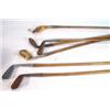 Image 1 : Six wooden shafted golf clubs including W. Gibson & Co mashie iron, W. Fletcher iron and Argyll wasp