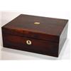 Image 1 : Victorian rosewood box inset with ivory, 23cm in length