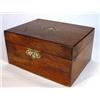 Image 1 : Mother-of-pearl inlaid Victorian walnut box with lift out tray, 29cm in length