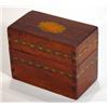 Image 1 : Inlaid mahogany twin division card case and cards