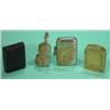 Image 1 : Brass violin shaped vesta, photoframe shaped vesta, rectangular vesta and a moulded black plastic ve