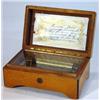 Image 1 : Victorian rectangular ebony inlaid oak cased French music box playing six airs, 15cm in length