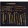 Image 1 : Twenty Victorian bone and beaded glass lace making bobbins