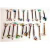 Image 1 : Twenty old wooden and beaded lace making bobbins