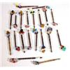 Image 1 : Twenty old wooden and beaded lace making bobbins