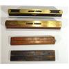 Image 1 : Victorian mahogany and brass J. Rabone & Son spirit level, an ebony and brass spirit level and two w