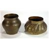 Image 1 : Two 19th century heavily detailed Persian brass pots, largest 11cm high