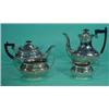 Image 1 : Silver plated Queen Anne style four piece teaset with ebony knops and handles