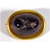 Image 1 : Victorian gold and red amber brooch set with silver diamond and ruby studded fly