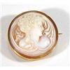 Image 1 : Small well detailed circular Art Nouveau maiden cameo in 9ct gold surround