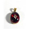 Image 1 : Victorian gold red amber pendant set with a small diamond