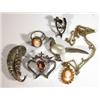 Image 1 : Small box of assorted costume jewellery, gold mounted cameo pendant, etc