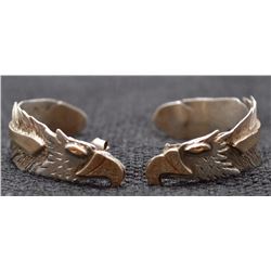 LAKOTA SILVER AND GOLD EARRINGS BY MICHEAL LITTLE ELK