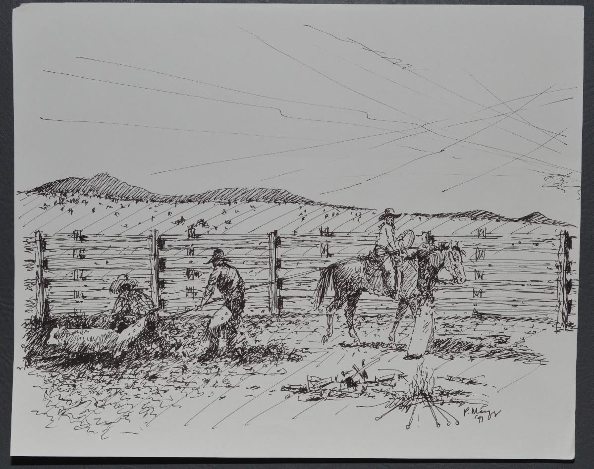 WESTERN PEN AND INK BY MARQUES