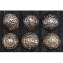 SIX STERLING SILVER BUTTONS